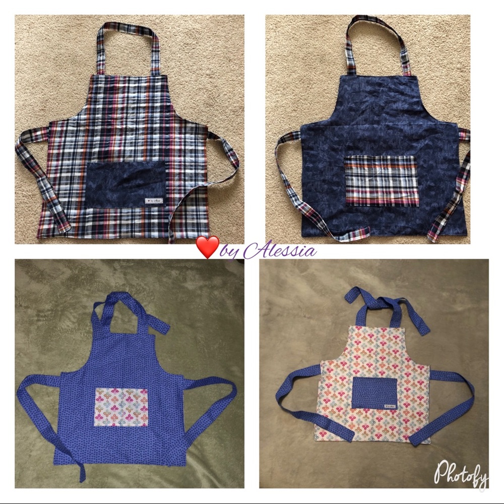 Handmade reversible aprons